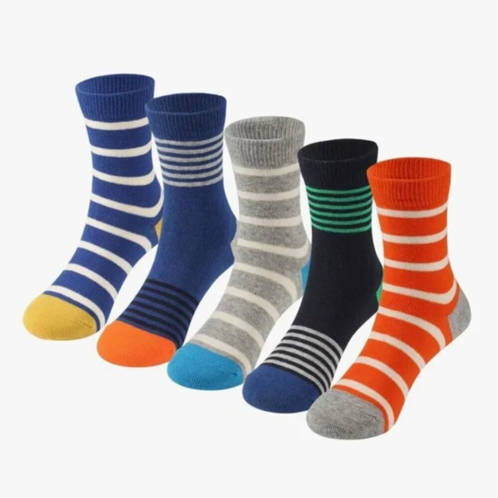 New Colorful Striped Socks - 5 Pairs